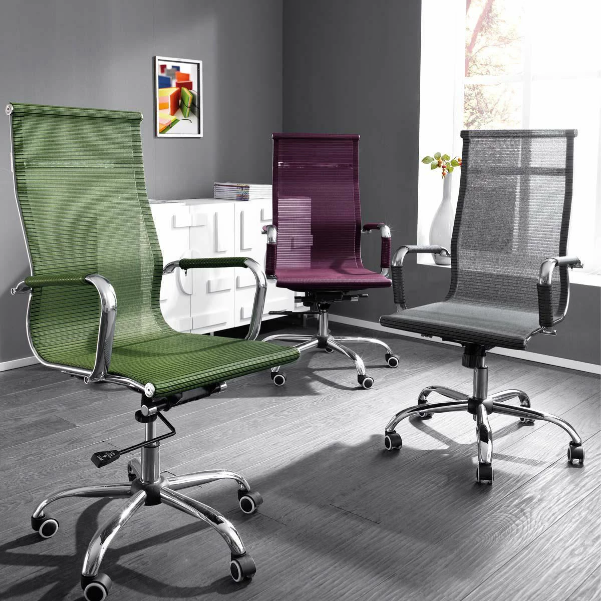 Bürostuhl "Mesh" Metall Mit Netzbezug Mesh Grün – Bild 3