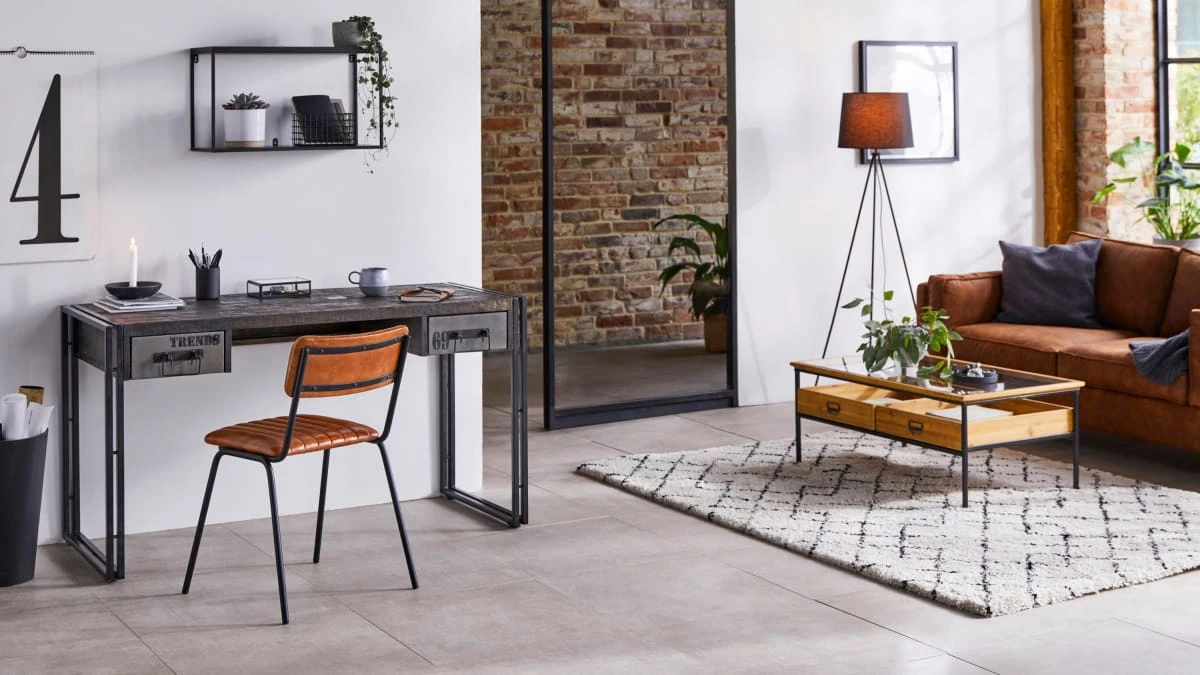 Schreibtisch Delhi Braun/Schwarz – Bild 4