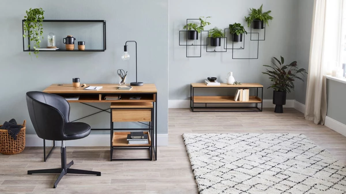 Beistelltisch Bergen Natur/Schwarz – Bild 4