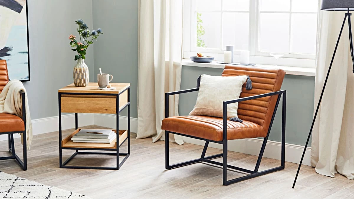 Beistelltisch Bergen Natur/Schwarz – Bild 6