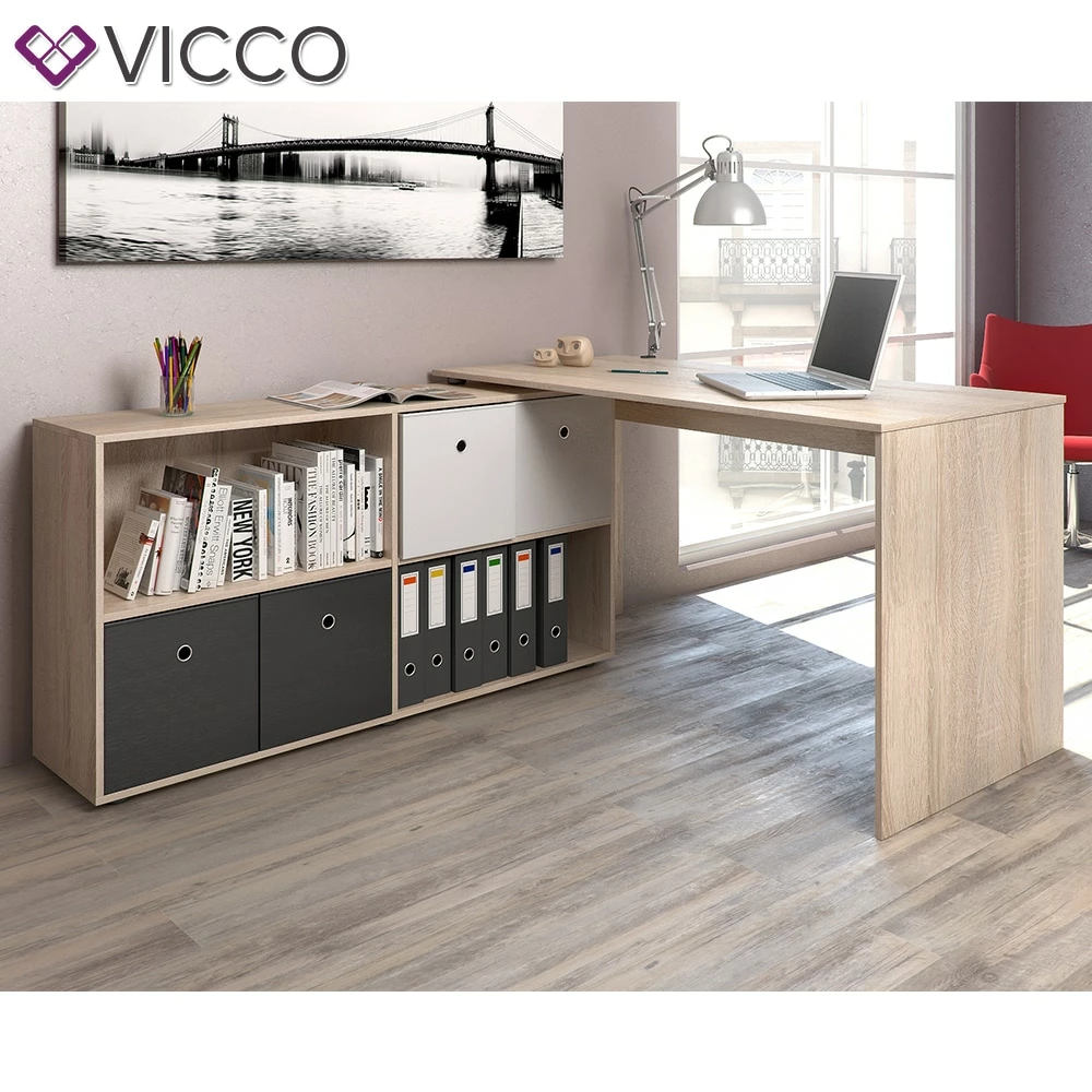 Vicco Eckschreibtisch FlexPlus Computer Bürotisch PC Schreibtisch Eiche Sonoma – Bild 4