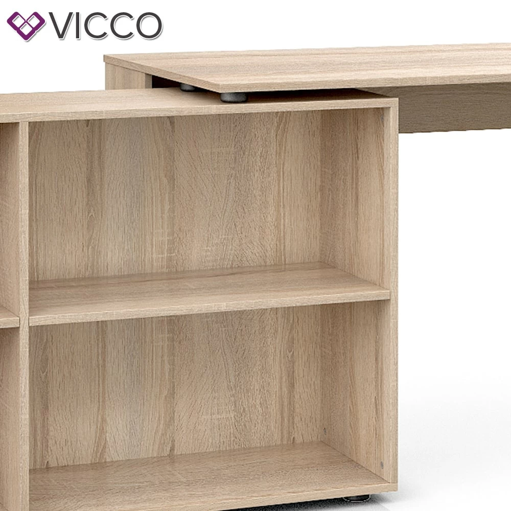 Vicco Eckschreibtisch FlexPlus Computer Bürotisch PC Schreibtisch Eiche Sonoma – Bild 6