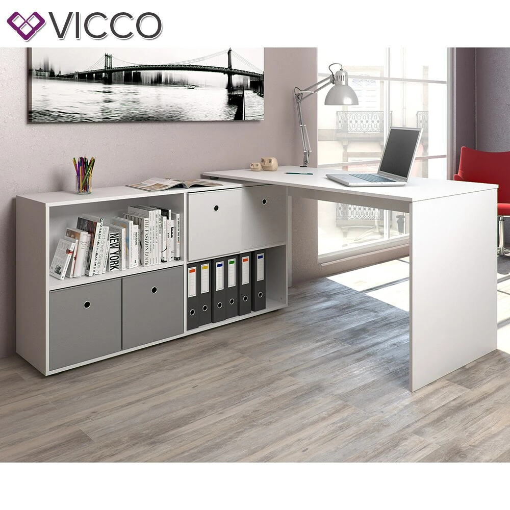 Vicco Eckschreibtisch FlexPlus Computer Bürotisch PC Schreibtisch Weiß – Bild 4