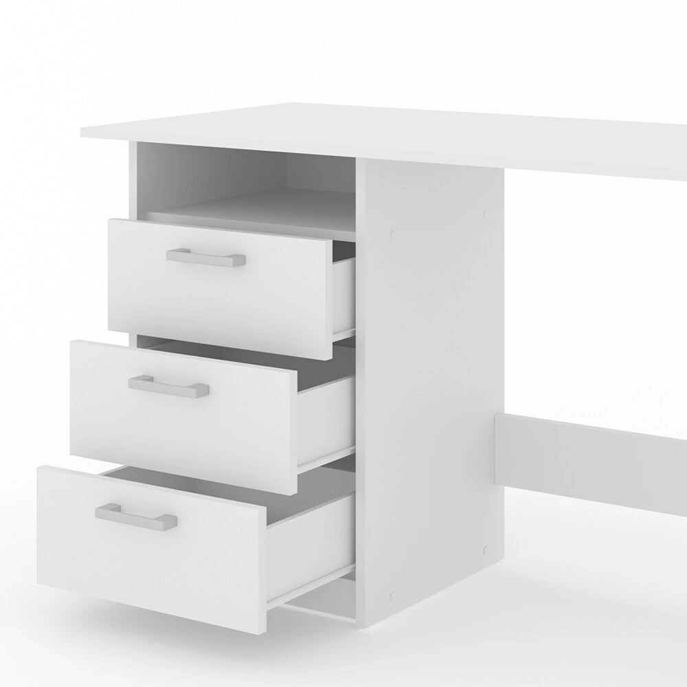 VICCO Schreibtisch MEIKO Weiß Arbeitstisch Bürotisch Regal PC Tisch Schubladen – Bild 6