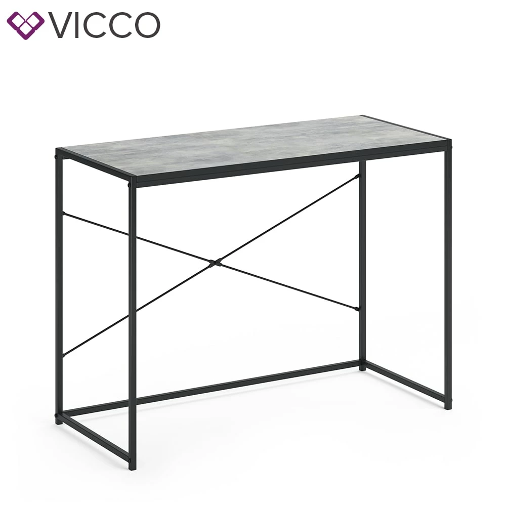 VICCO Loft Schreibtisch Fyrk Bürotisch Arbeitstisch PC Tisch Beton 100 X 45 – Bild 2
