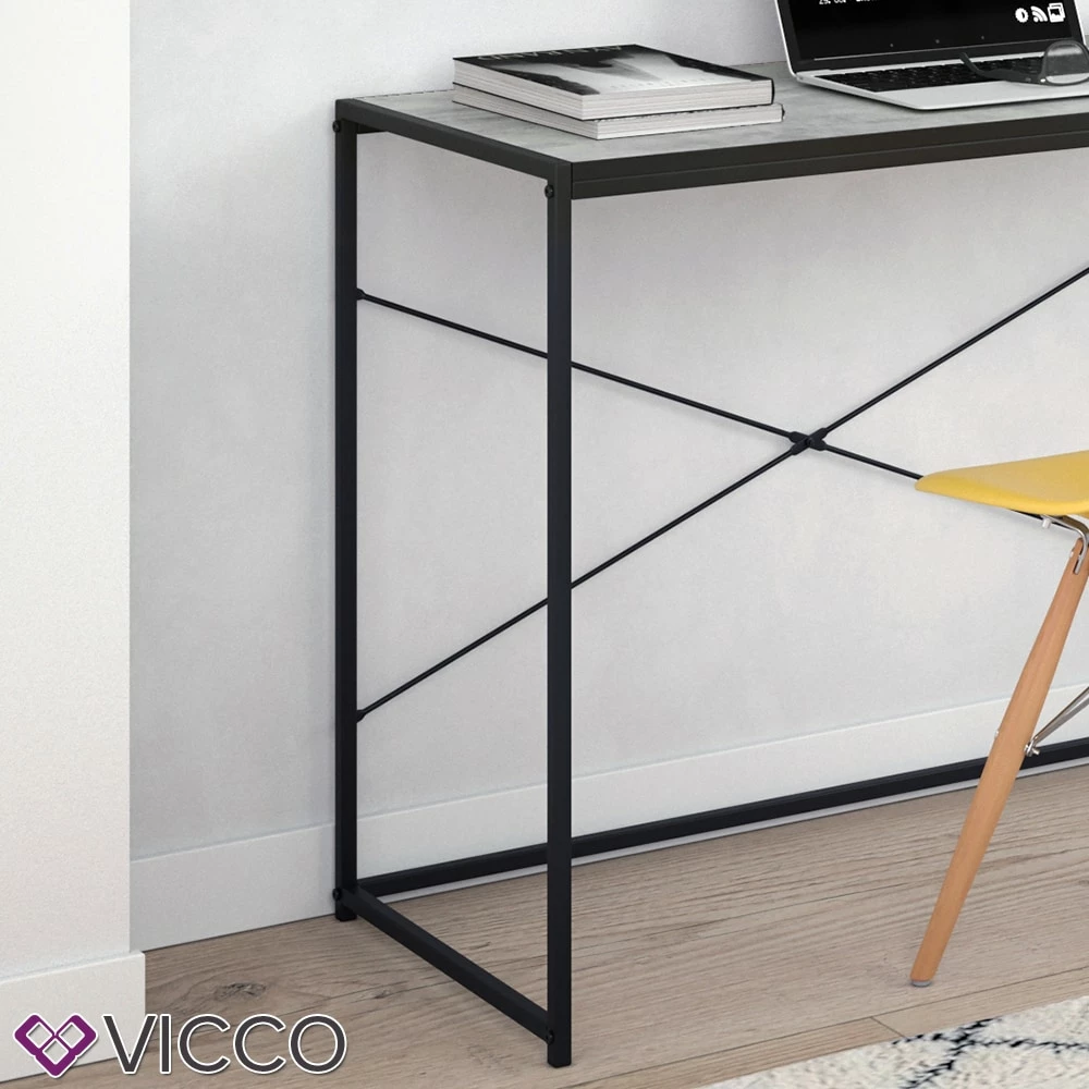 VICCO Loft Schreibtisch Fyrk Bürotisch Arbeitstisch PC Tisch Beton 100 X 45 – Bild 5