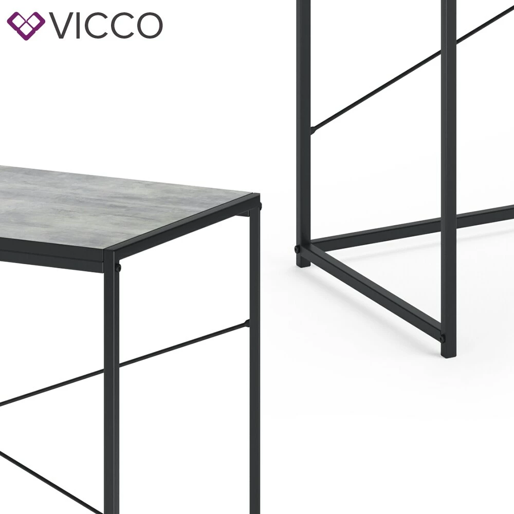 VICCO Loft Schreibtisch Fyrk Bürotisch Arbeitstisch PC Tisch Beton 100 X 45 – Bild 6