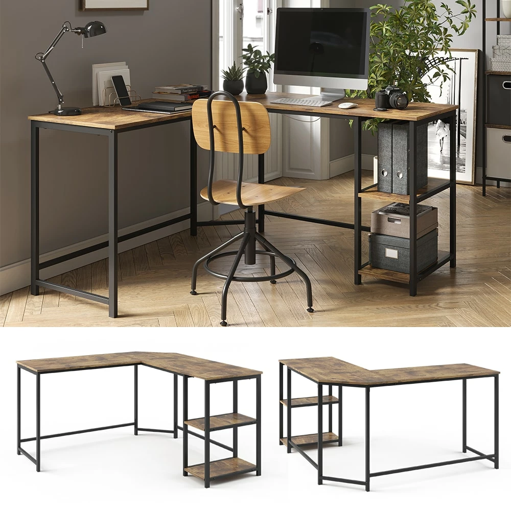 Vicco Eckschreibtisch Computertisch Schreibtisch Fyrk L-förmiger Bürotisch Tisch
