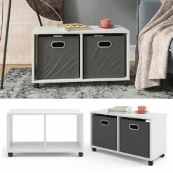 Vicco Rollcontainer Bürocontainer 2 Fächer Aktenregal Büroregal Aktenschrank