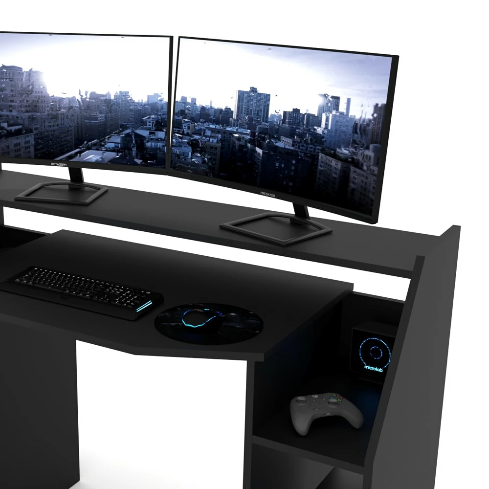 VICCO Computertisch Joel PC-Tisch Schwarz Gamingtisch Schreibtisch Gamertisch – Bild 6