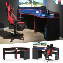 Vicco Gaming Desk Eckschreibtisch Kron Schreibtisch Gamer PC Tisch Computertisch