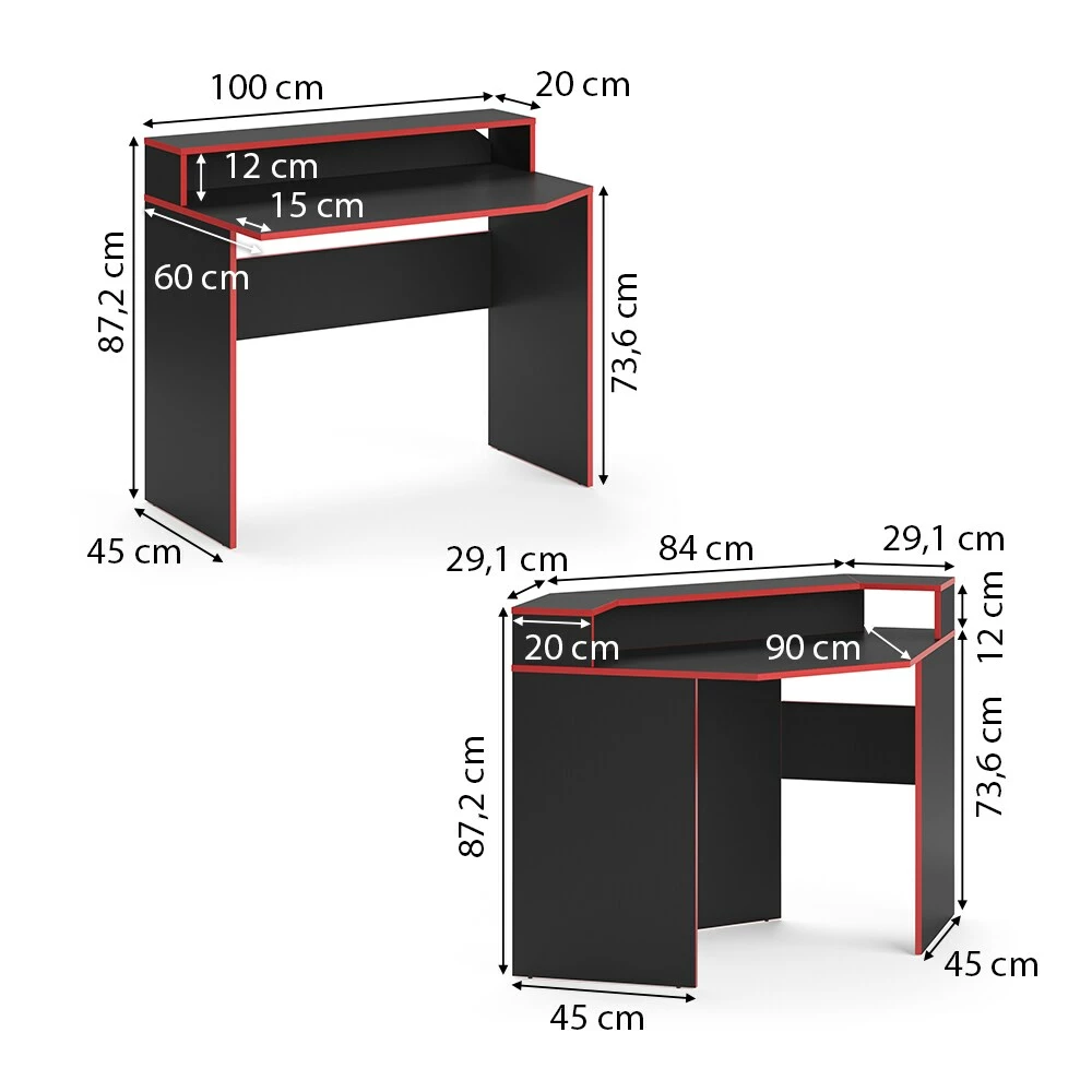 Vicco Gaming Desk Eckschreibtisch Kron Schreibtisch Gamer PC Tisch Computertisch – Bild 3