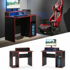 Vicco Gaming Desk Schreibtisch Kron 100cm Gamer PC Tisch Computertisch Bürotisch