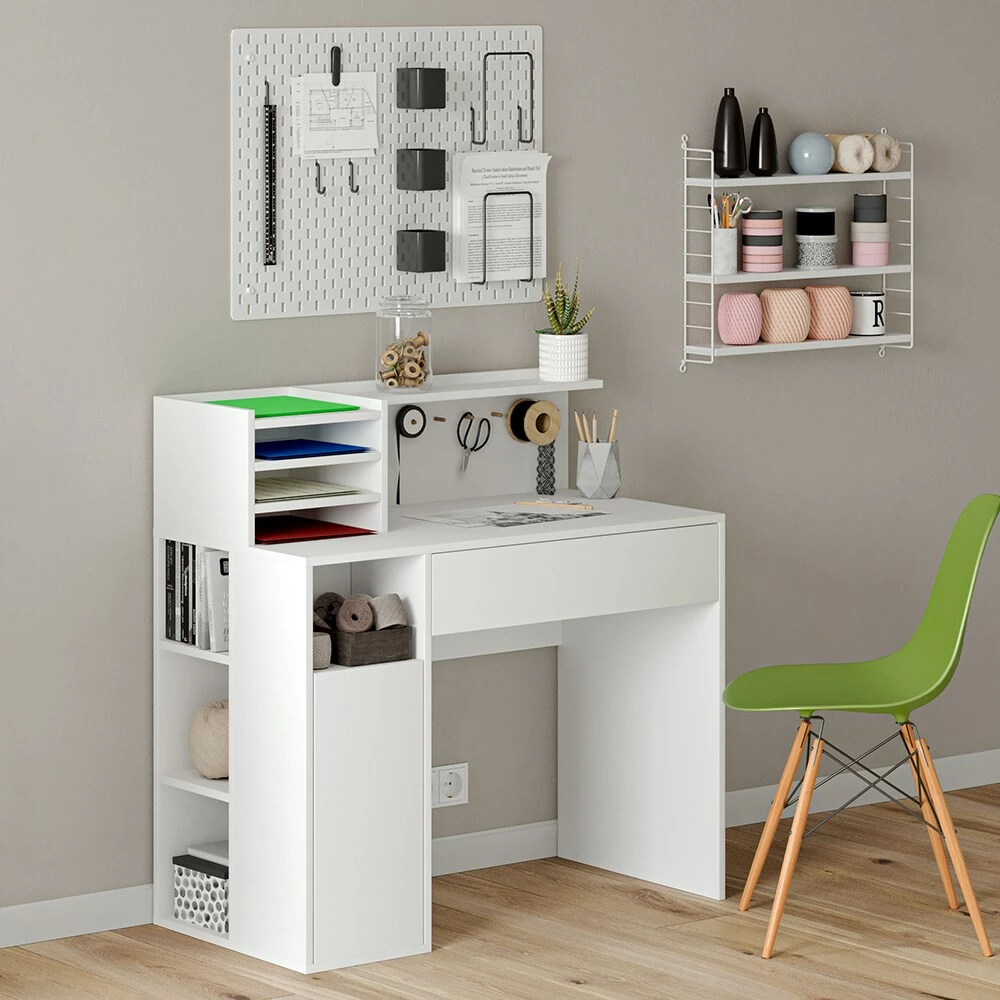 Vicco Schreibtisch Basteltisch Arbeitstisch Maltisch Ablagen Werkbank Bürotisch – Bild 4