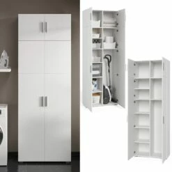 Vicco Universalschrank Mehrzweckschrank Büroschrank Ingo Weiß 2 Türen Aufsatz