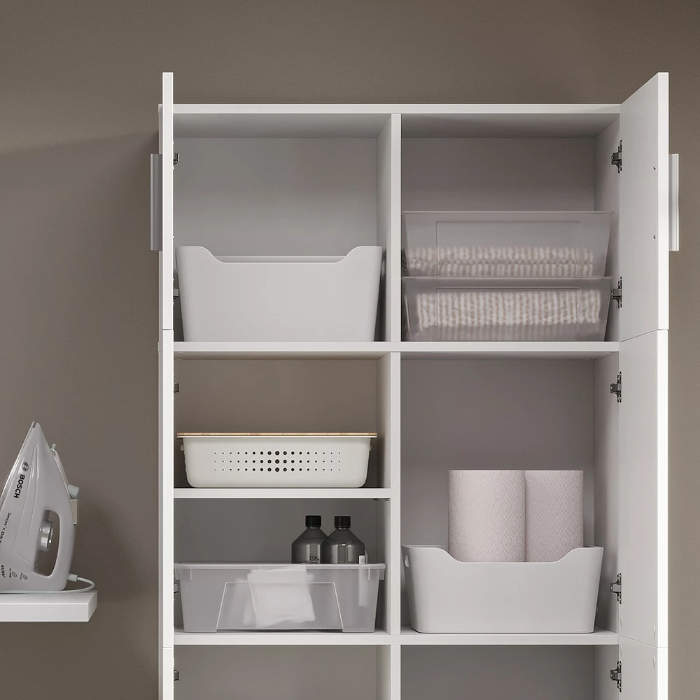 Vicco Universalschrank Mehrzweckschrank Büroschrank Ingo Weiß 2 Türen Aufsatz – Bild 5