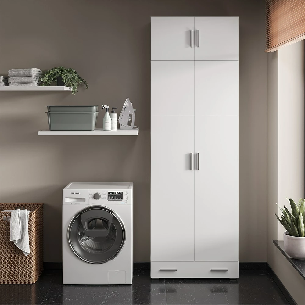 Vicco Universalschrank Mehrzweckschrank Büroschrank Ingo Weiß Aufsatz Schublade – Bild 4