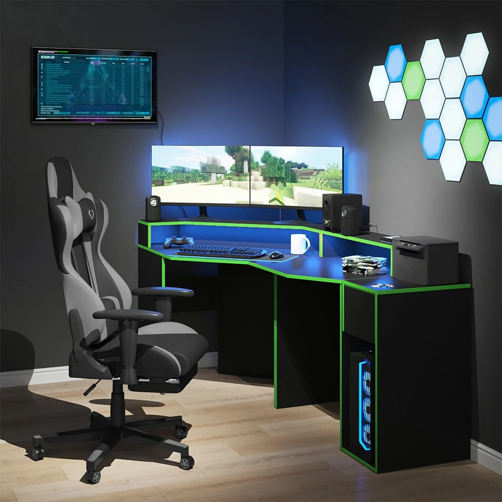 Vicco Computermöbelset Computerecktisch Computertisch Kurz PC-Schrank Kron – Bild 4