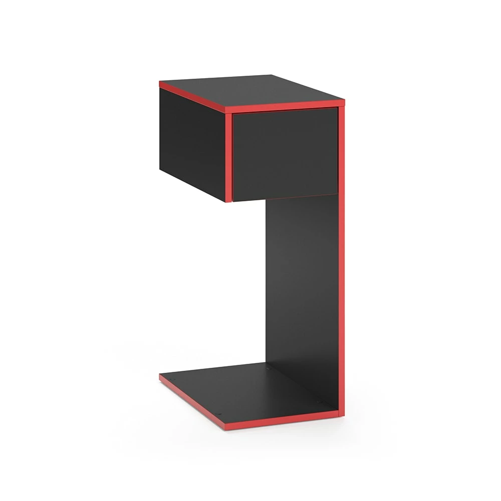 Vicco PC-Schrank Beistellschrank Computerschrank Kron Schublade Schwarz/Rot – Bild 2