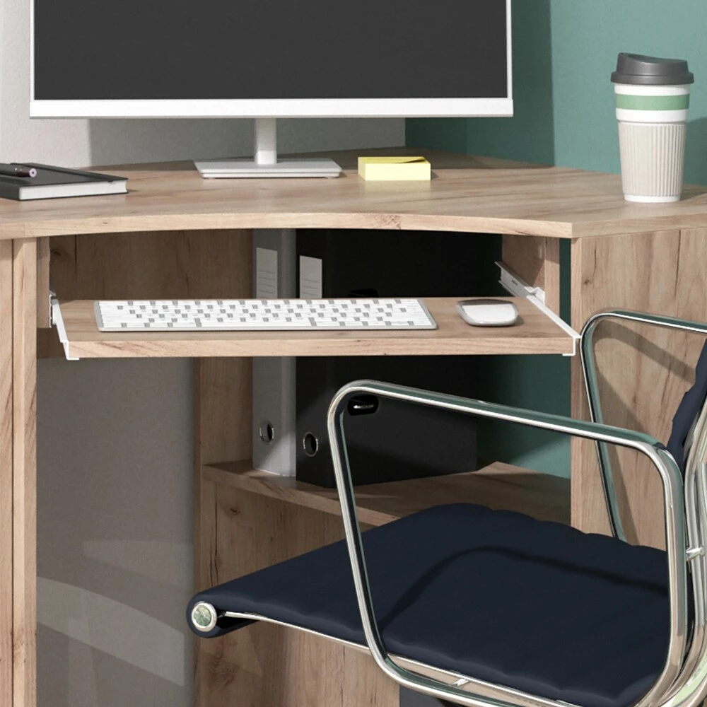 Vicco Eckschreibtisch Schreibtisch Computertisch Odin Sonoma Arbeitstisch Ablage – Bild 5