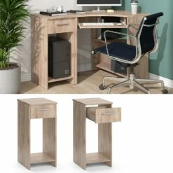 Vicco PC-Schrank Beistellschrank Computerschrank Odin Sonoma Schublade PC-Fach