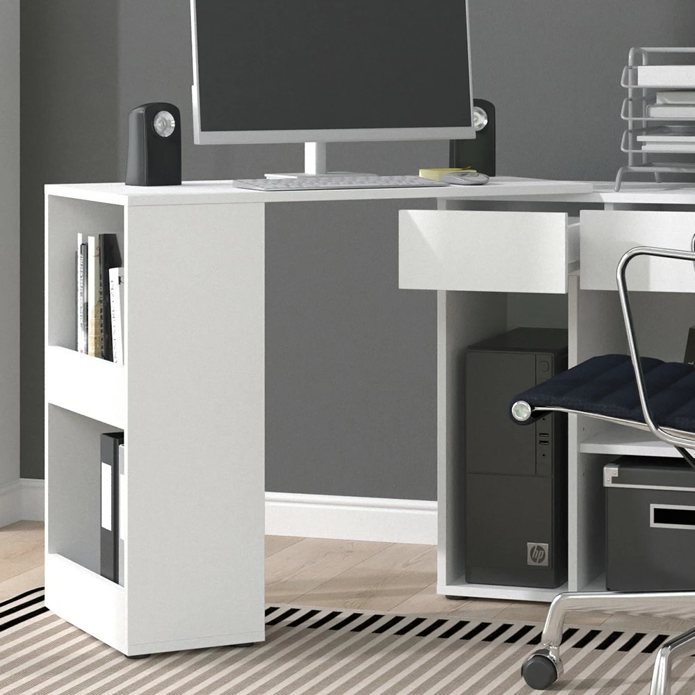 Vicco Schreibtisch Arbeitstisch Bürotisch Kai Weiß Sideboard Ablage Schublade – Bild 5