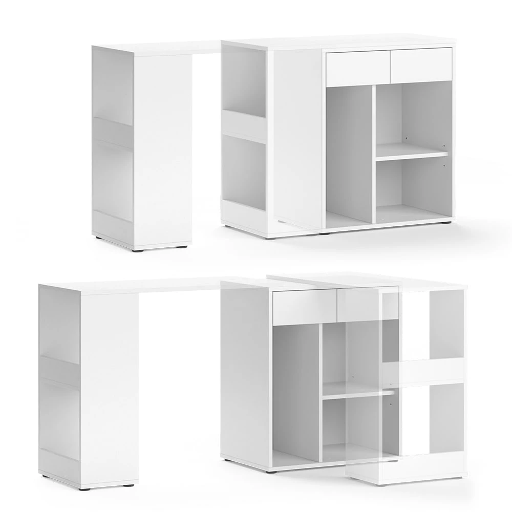 Vicco Schreibtisch Arbeitstisch Bürotisch Kai Weiß Sideboard Ablage Schublade – Bild 6