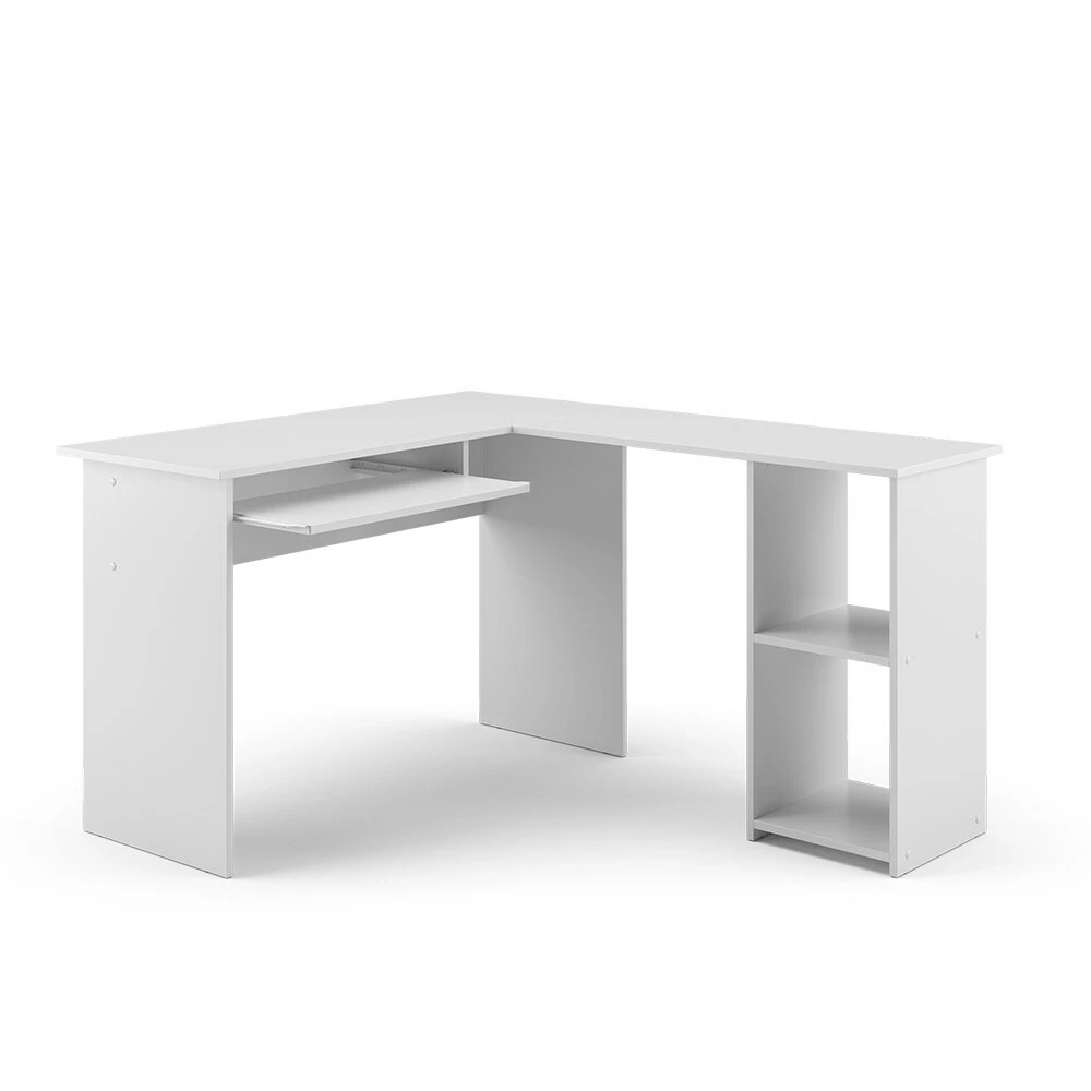 Vicco Eckschreibtisch Arbeitstisch Bürotisch Sergio Weiß Modern 120x75 Cm Arbeitszimmer Homeoffice Computertisch PC-Tisch Büromöbel Schublade Tastaturauszug Regalfach Ablage Aufbewahrung Arbeitsfläche – Bild 2