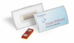 Durable Namensschild CLICK FOLD 40x75 Mm Mit Magnet Verdrehsicher PP, Packung à 10 Stück, Transparent, 825919