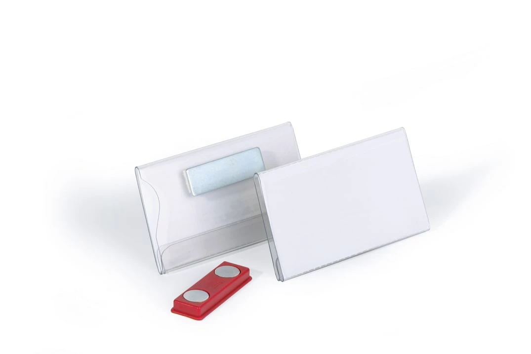 Durable 811619 Namensschild, Packung à 25 Stück (mit Magnet, 40 X 75 Mm), Transparent – Bild 3