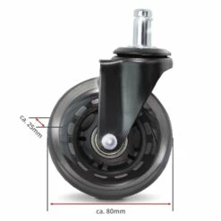 5x Hartbodenrollen Bürostuhlrollen Parkett Laminat Rollen Für Chefsessel