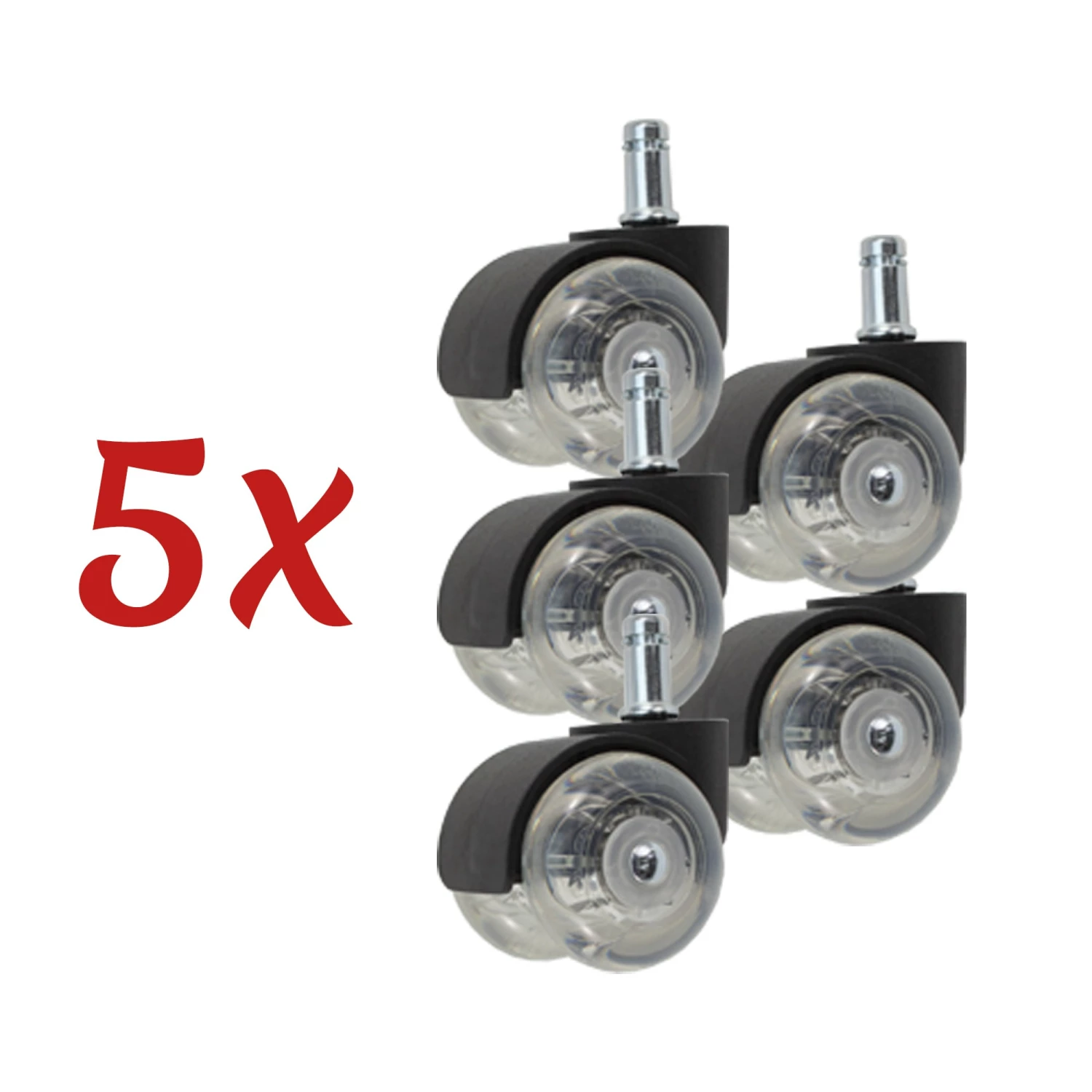 5x Hartbodenrollen Bürostuhlrollen Parkett Laminat Rollen Für Chefsessel – Bild 3