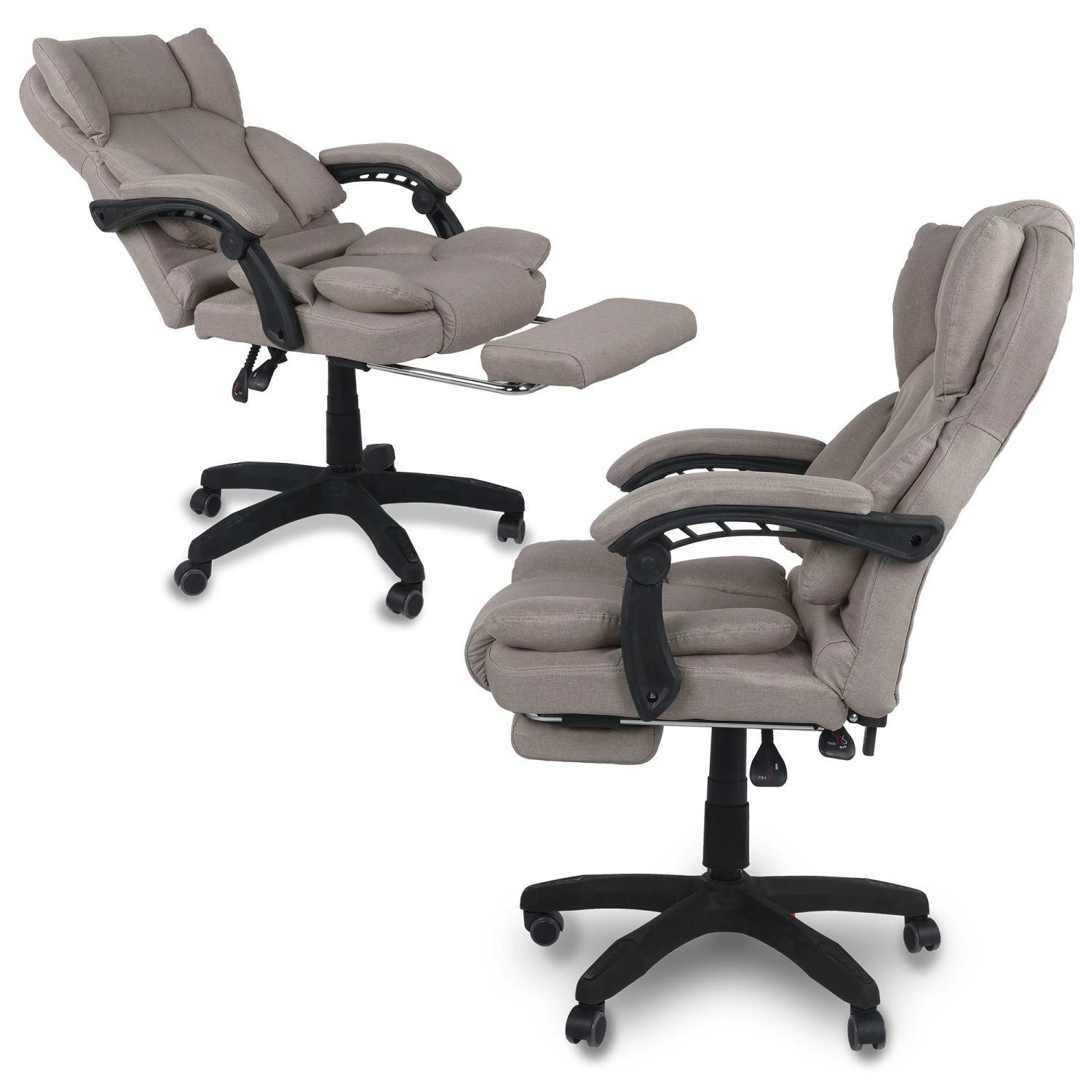 Schreibtischstuhl Bürostuhl Stoff Gamingstuhl Racing Chair Chefsessel Mit Fußstütze – Bild 3