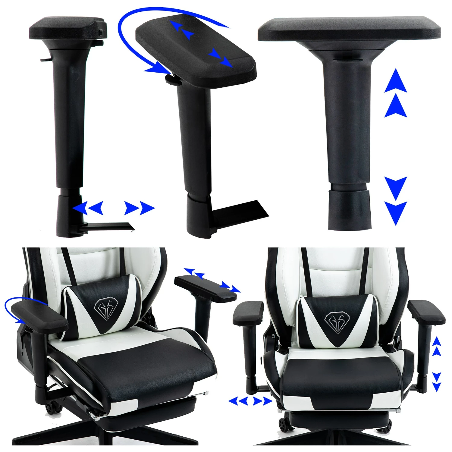 Chair Racing Chefsessel Mit Sportsitz Und Ergonomsichen 4D-Armlehnen Schreibtischstuhl Drehstuhl – Bild 6